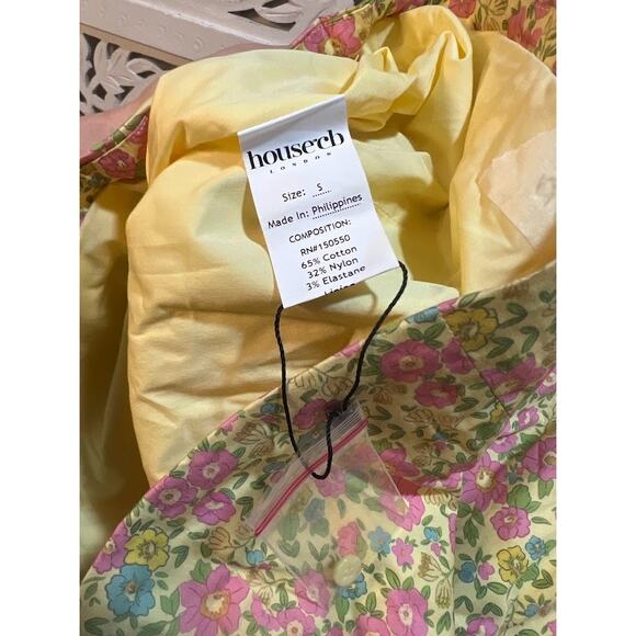 House of CB Tanaya Vintage Floral Puff Sleeve Mini Dress Size S Small - Picture 8 of 10